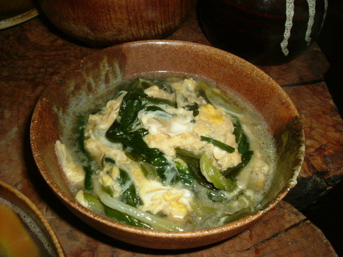 Gyoja garlic bound together with egg